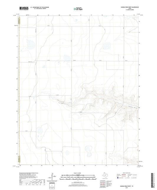 Hannas Draw West Texas US Topo Map Image