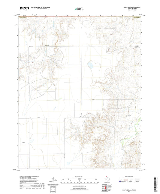 Hansford Camp Texas US Topo Map Image