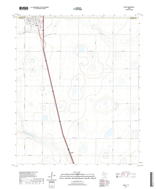 Happy Texas US Topo Map Image