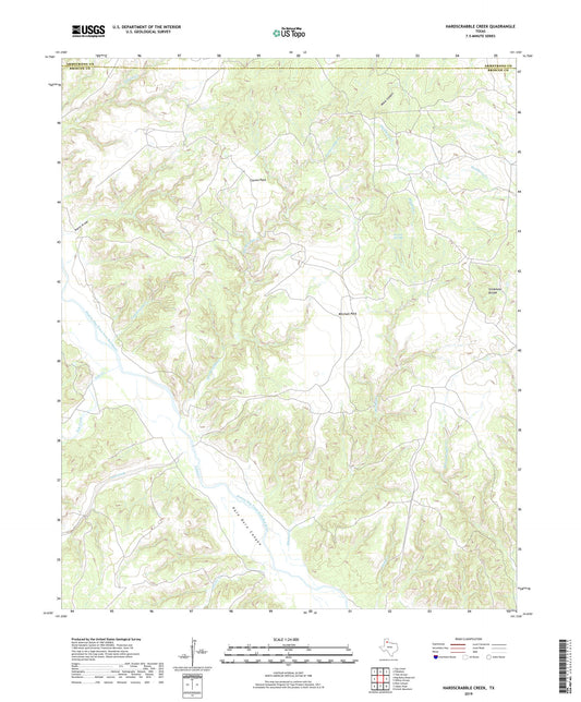 Hardscrabble Creek Texas US Topo Map Image