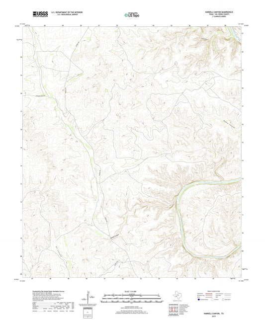 Harkell Canyon Texas US Topo Map Image