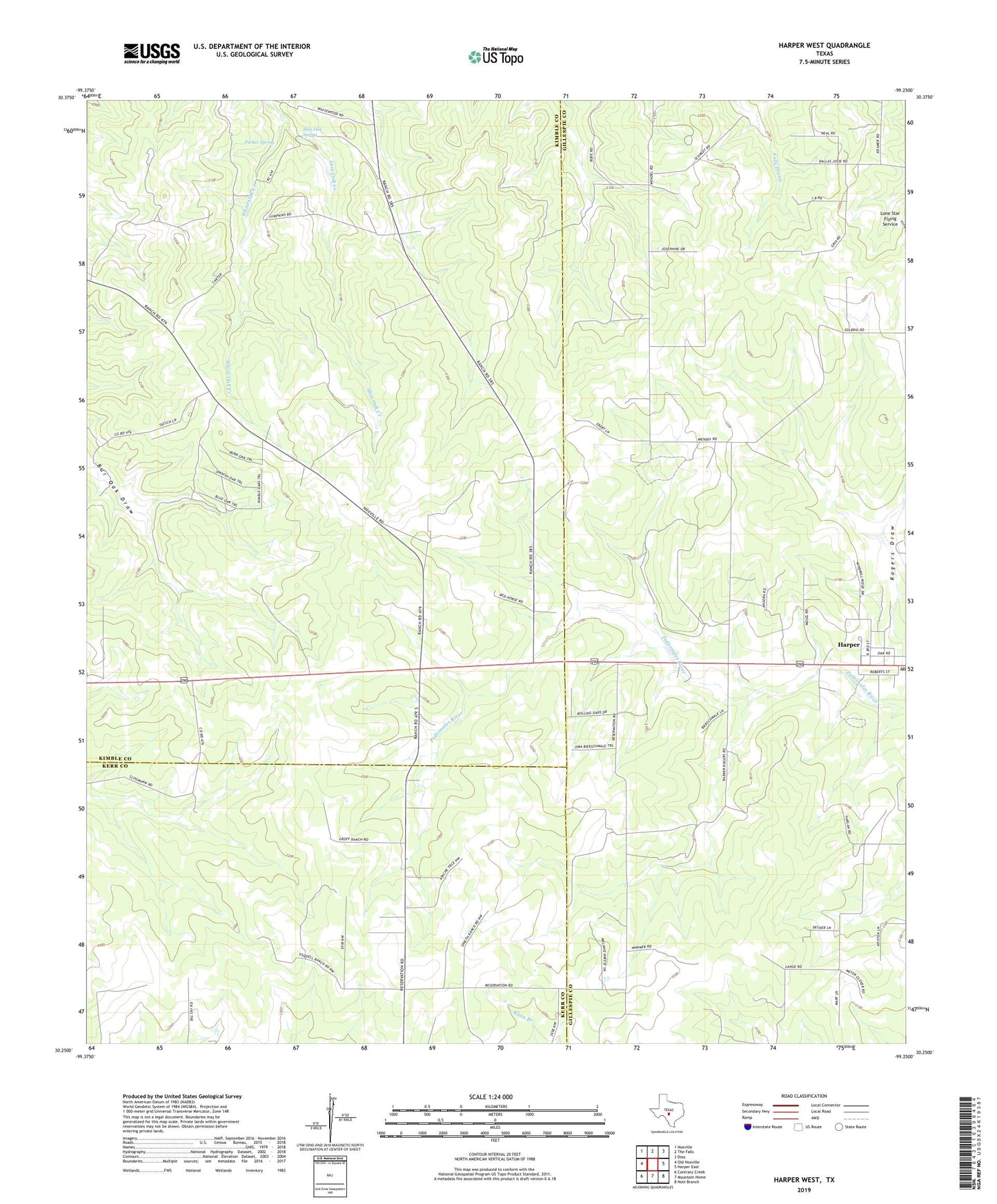 Harper West Texas US Topo Map Image