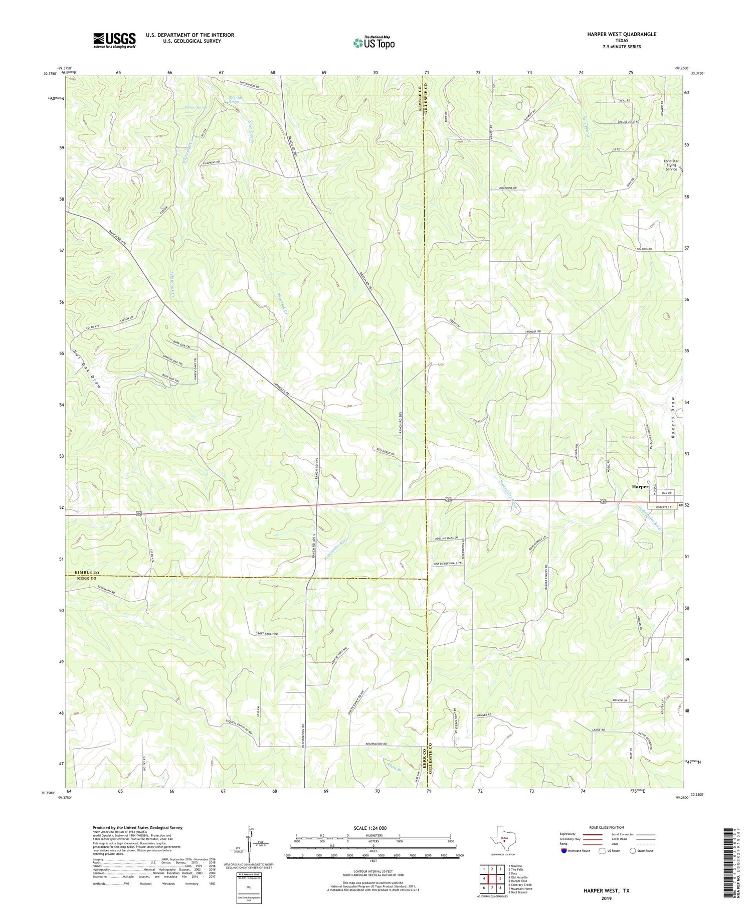 Harper West Texas US Topo Map Image