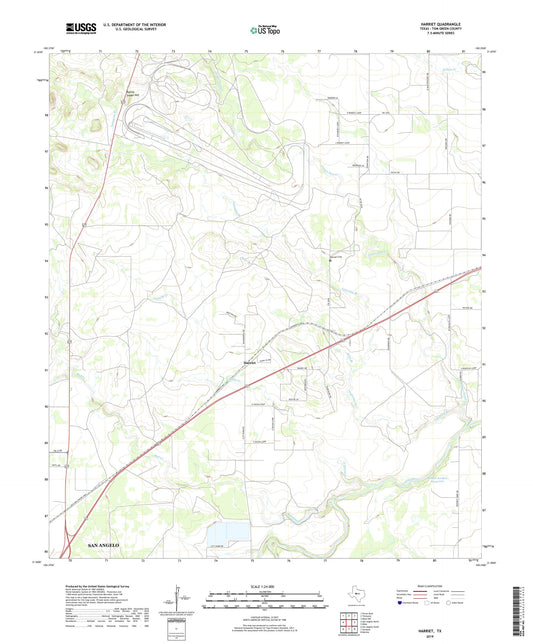 Harriet Texas US Topo Map Image