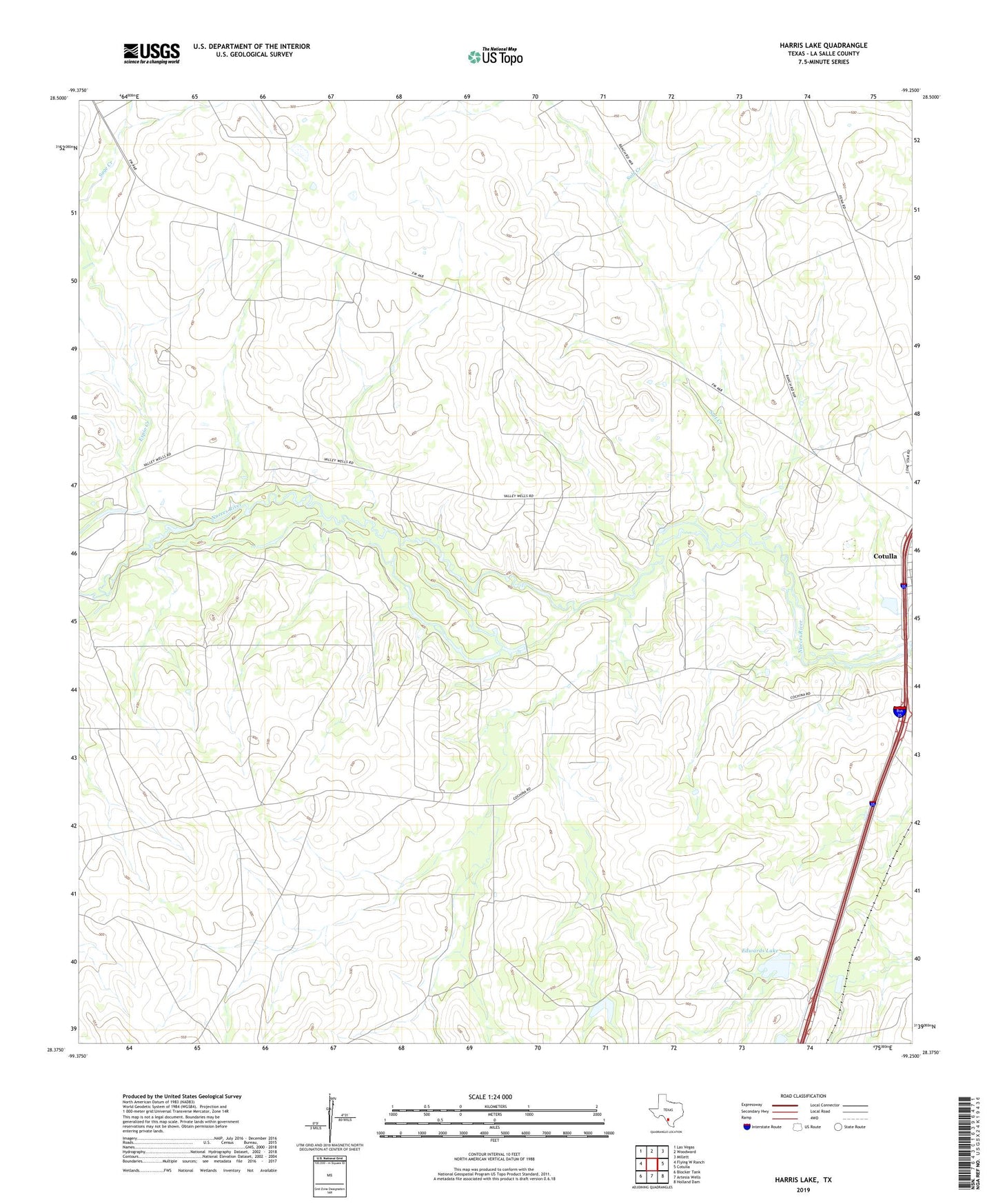 Harris Lake Texas US Topo Map Image