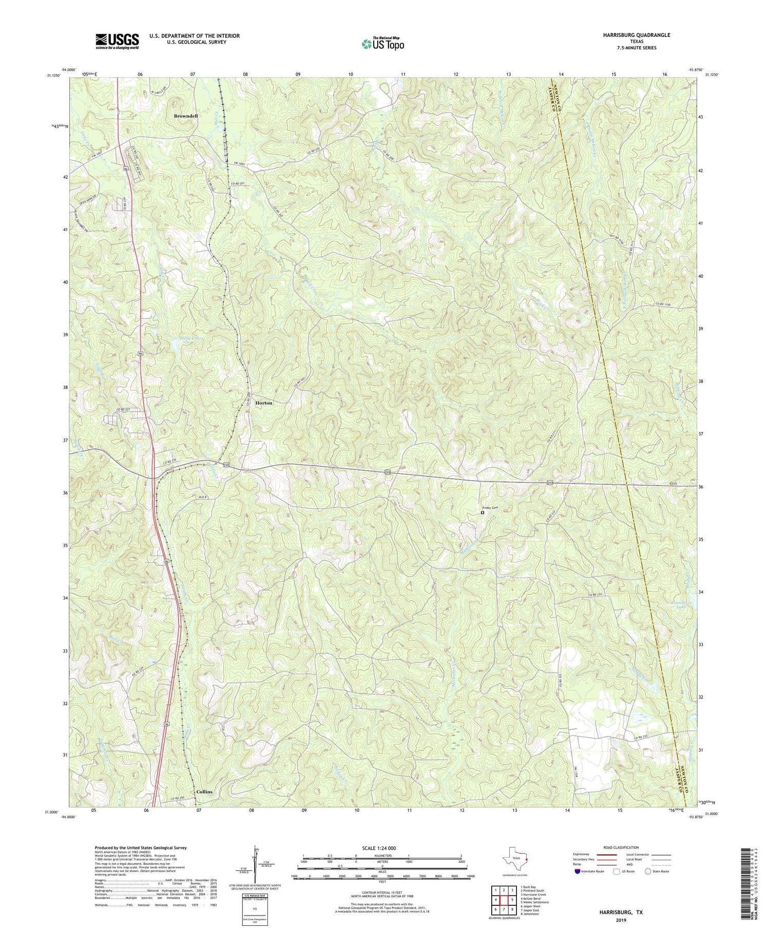 Harrisburg Texas US Topo Map Image