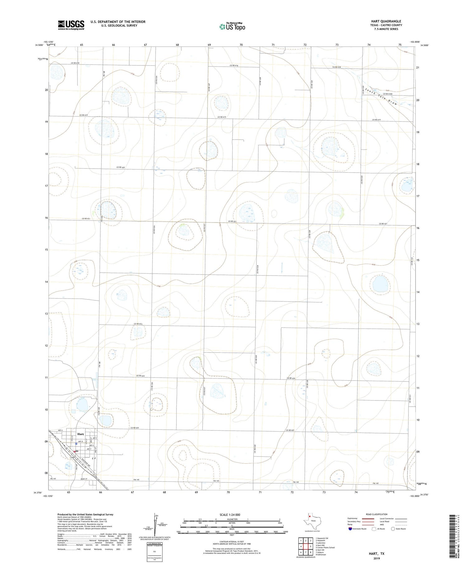 Hart Texas US Topo Map Image