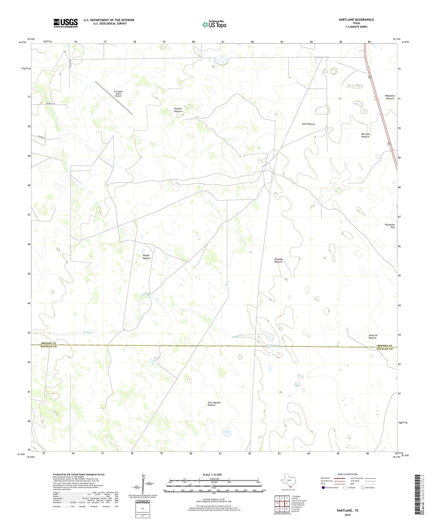 Hartland Texas US Topo Map Image