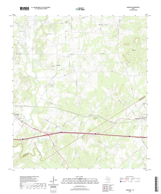 Harwood Texas US Topo Map Image