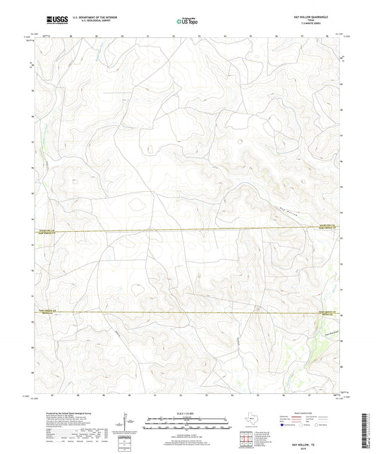 Hay Hollow Texas US Topo Map Image