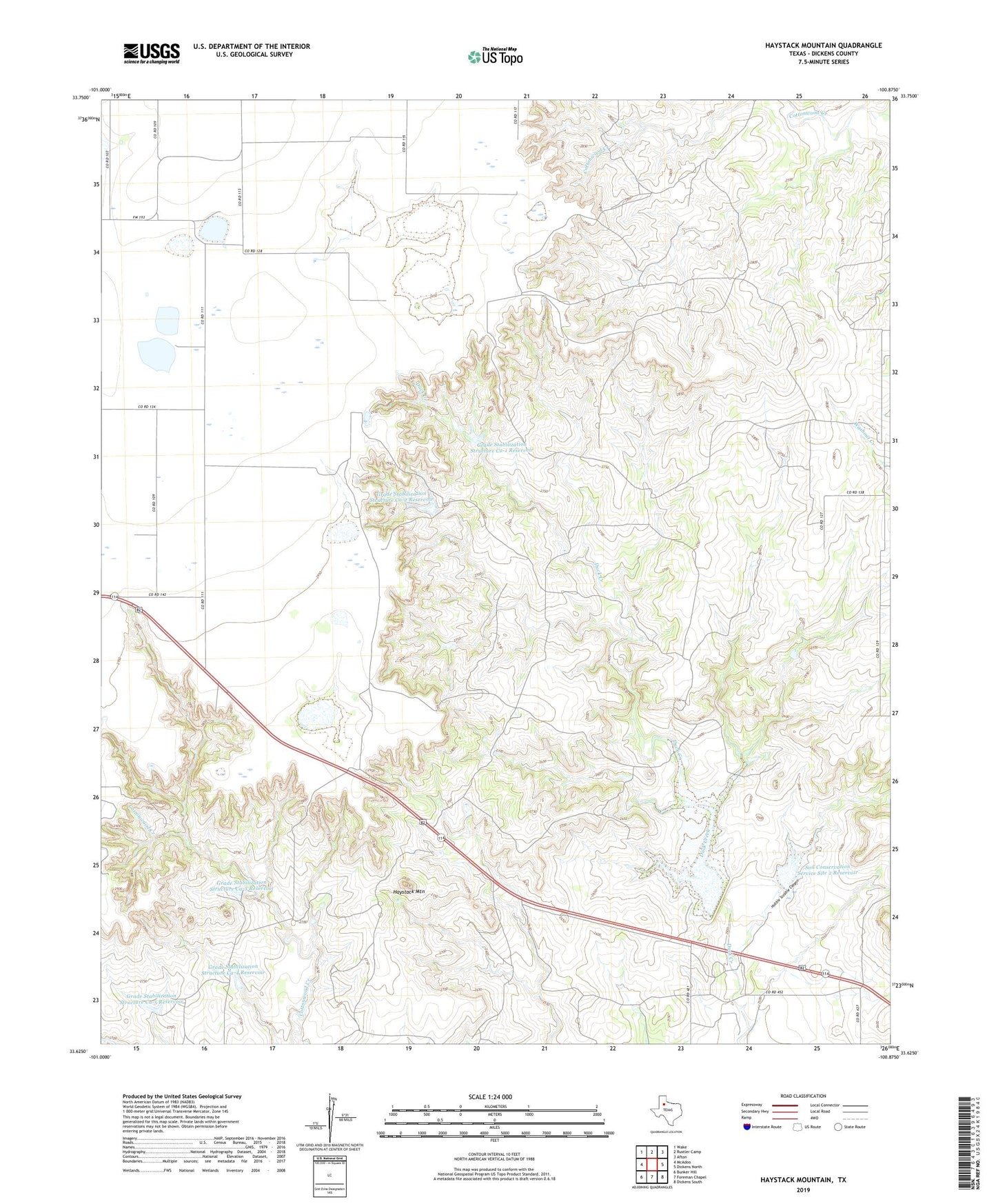 Haystack Mountain Texas US Topo Map Image