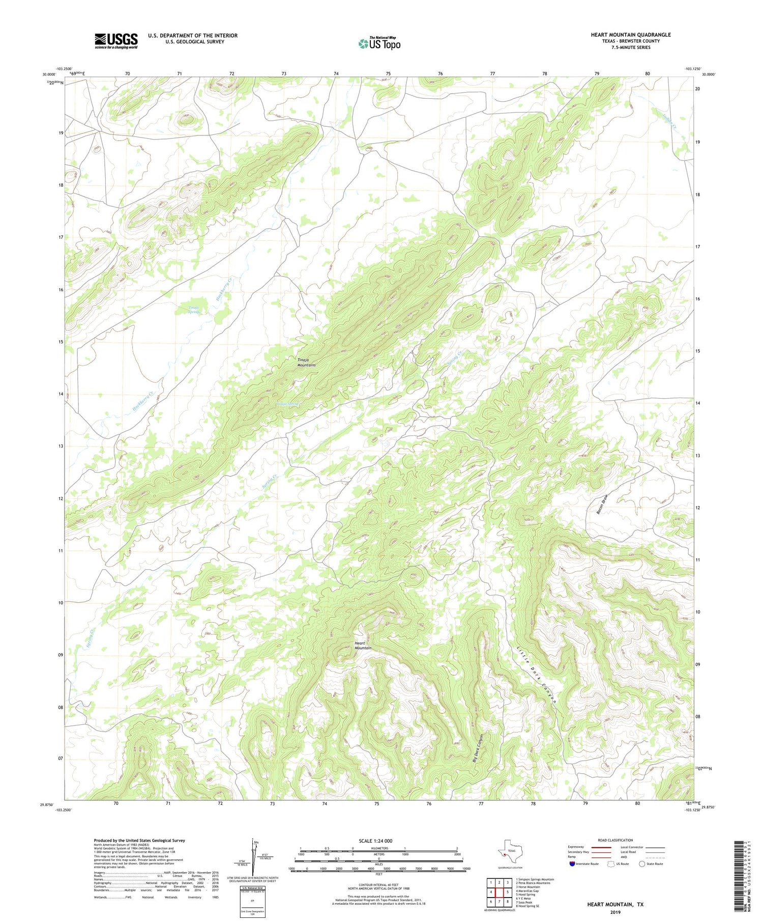 Heart Mountain Texas US Topo Map Image