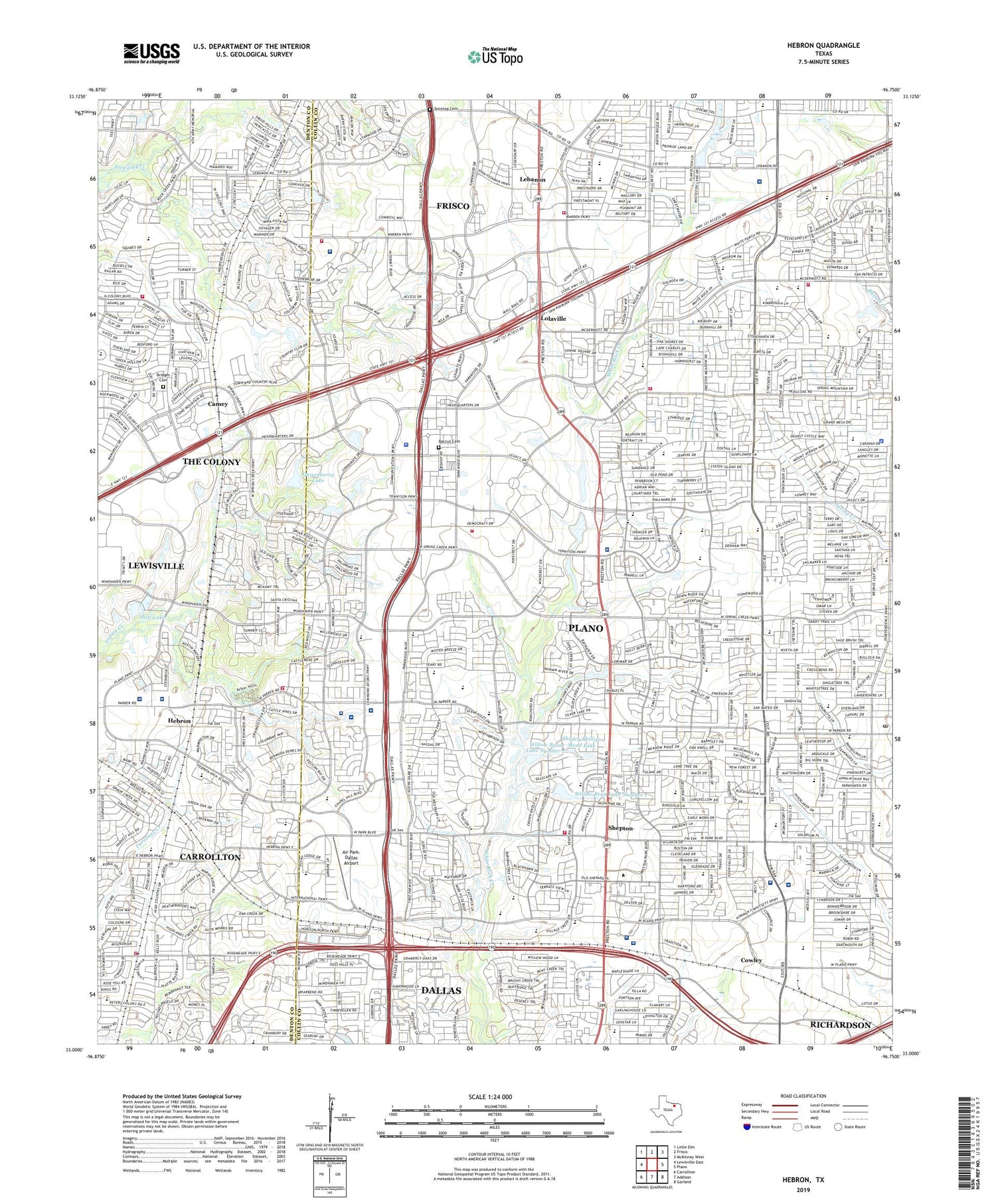 Hebron Texas US Topo Map Image