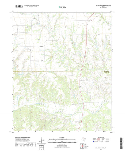 Hell Roaring Creek Texas US Topo Map Image