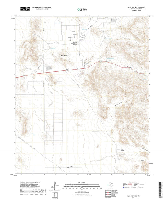 Helms West Well Texas US Topo Map Image
