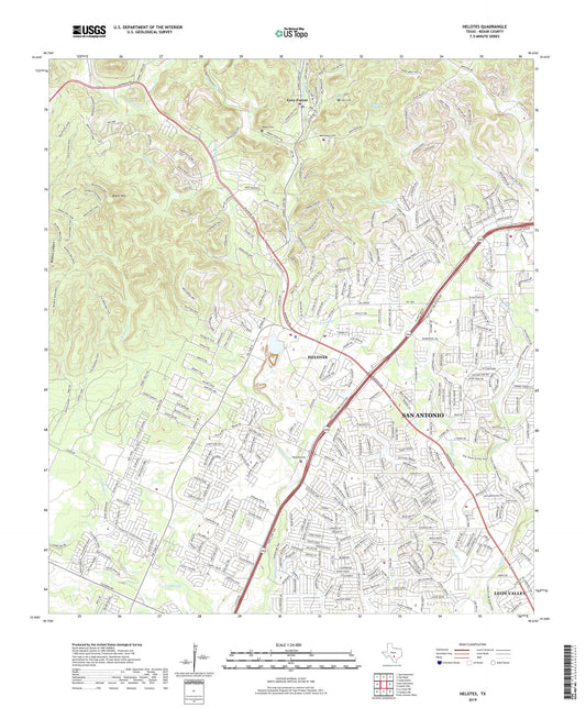 Helotes Texas US Topo Map Image