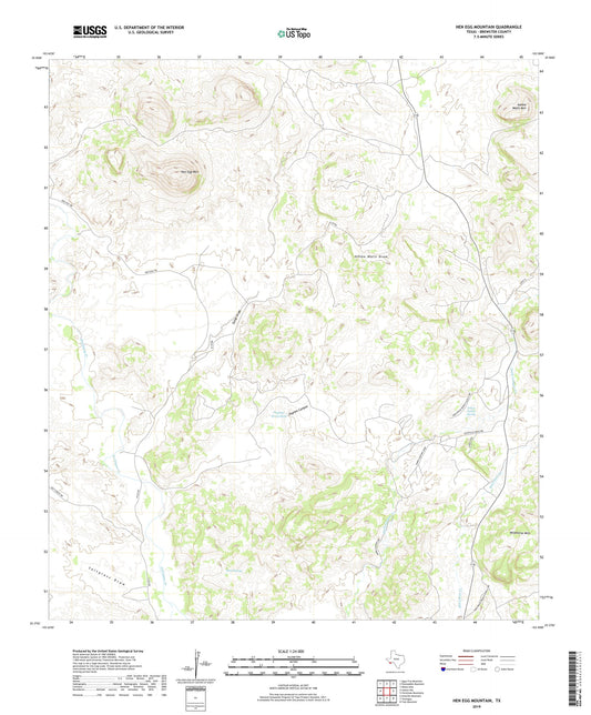 Hen Egg Mountain Texas US Topo Map Image