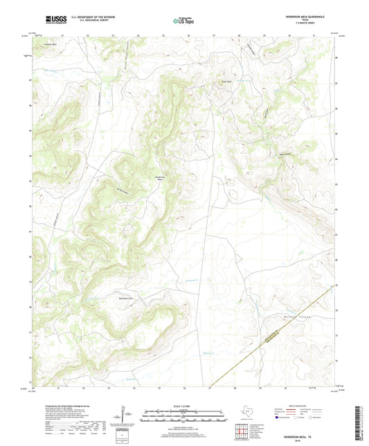 Henderson Mesa Texas US Topo Map Image