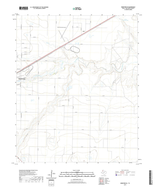 Hereford SE Texas US Topo Map Image