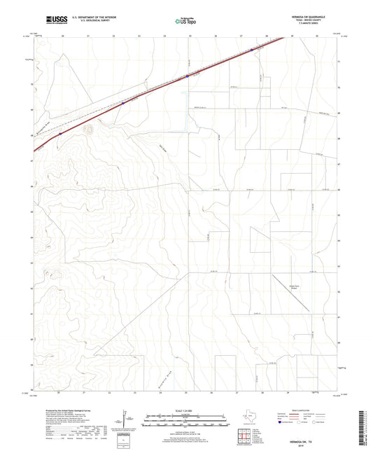 Hermosa SW Texas US Topo Map Image