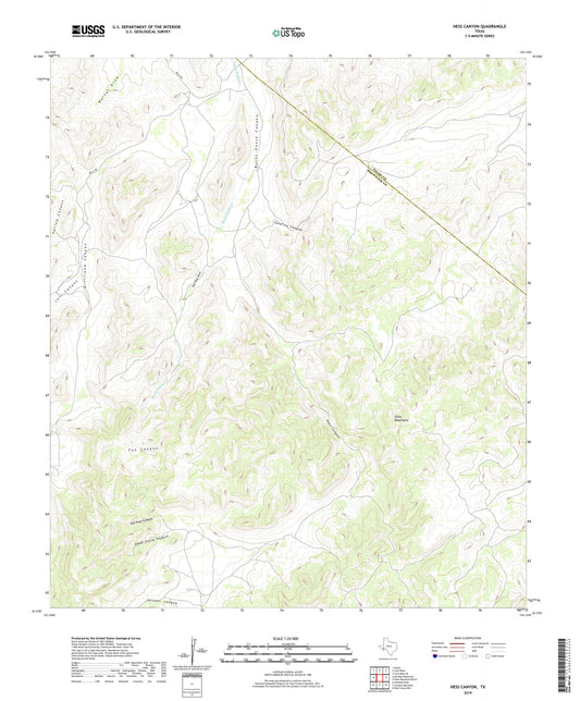 Hess Canyon Texas US Topo Map Image