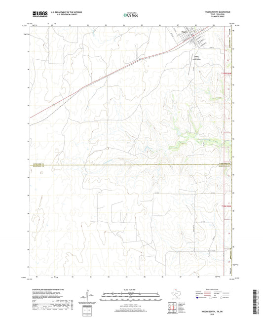 Higgins South Texas US Topo Map Image