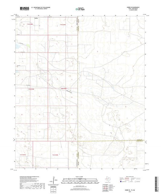 Hobbs SE Texas US Topo Map Image