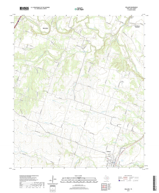 Holland Texas US Topo Map Image