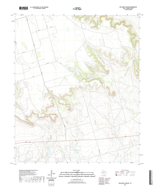 Holloway Canyon Texas US Topo Map Image