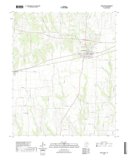 Honey Grove Texas US Topo Map Image