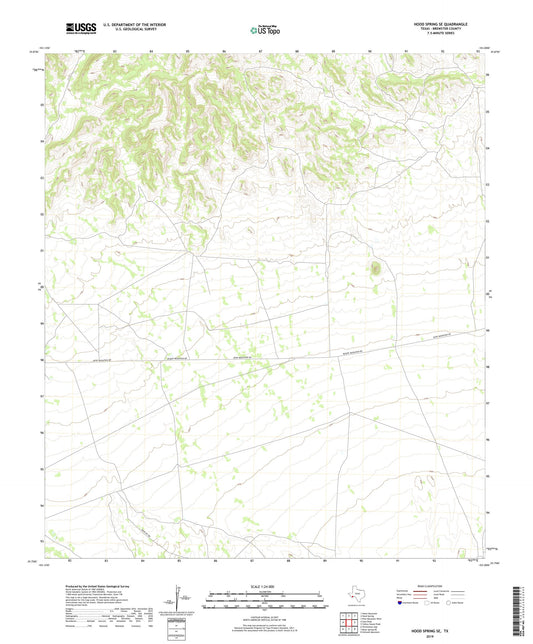 Hood Spring SE Texas US Topo Map Image