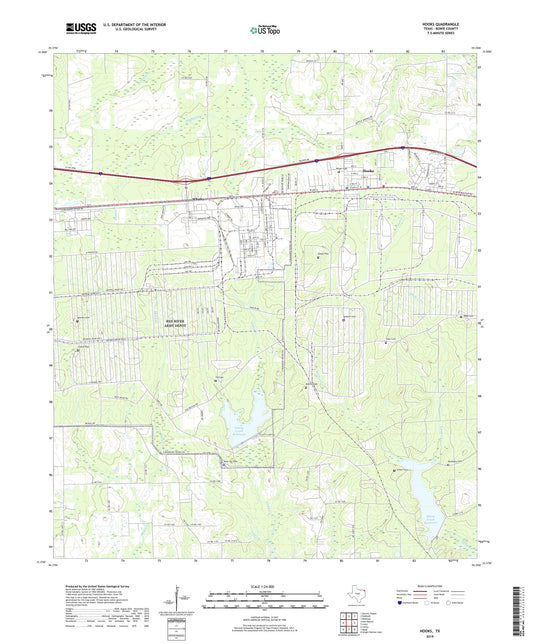 Hooks Texas US Topo Map Image