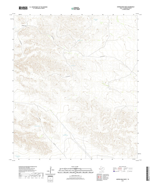 Hopper Draw West Texas US Topo Map Image