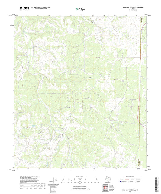 Horse Camp Waterhole Texas US Topo Map Image
