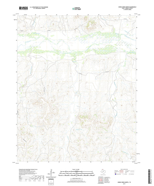 Horse Creek North Texas US Topo Map Image
