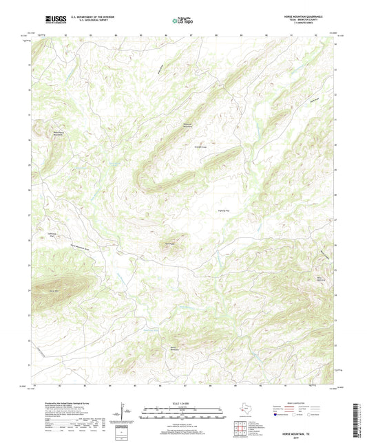 Horse Mountain Texas US Topo Map Image