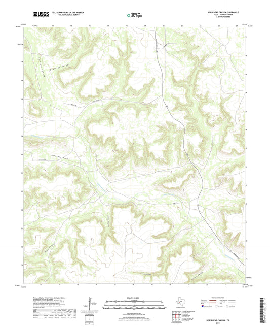 Horsehead Canyon Texas US Topo Map Image
