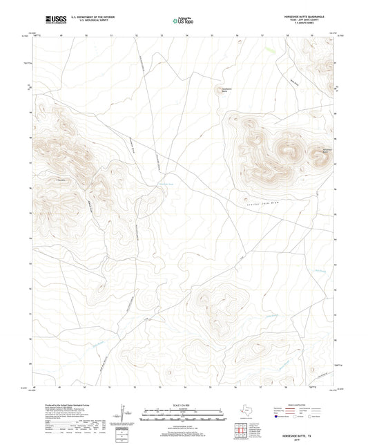 Horseshoe Butte Texas US Topo Map Image