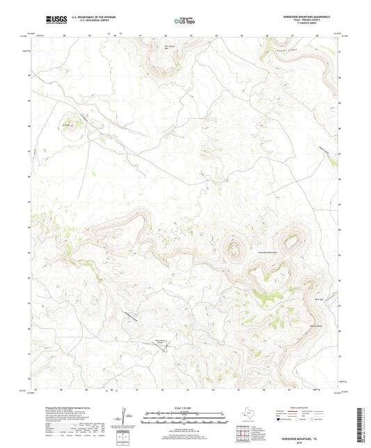 Horseshoe Mountains Texas US Topo Map Image