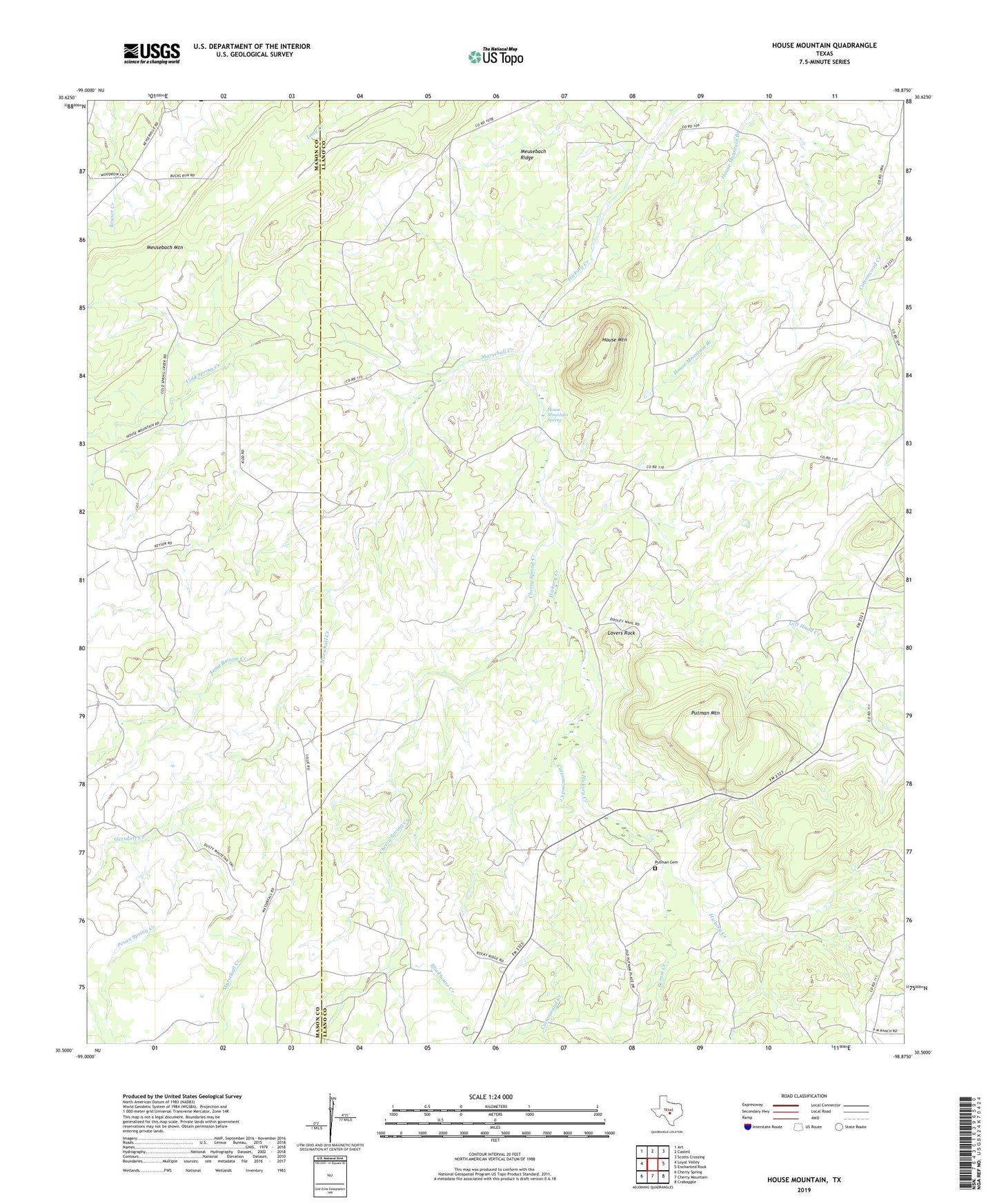 House Mountain Texas US Topo Map Image