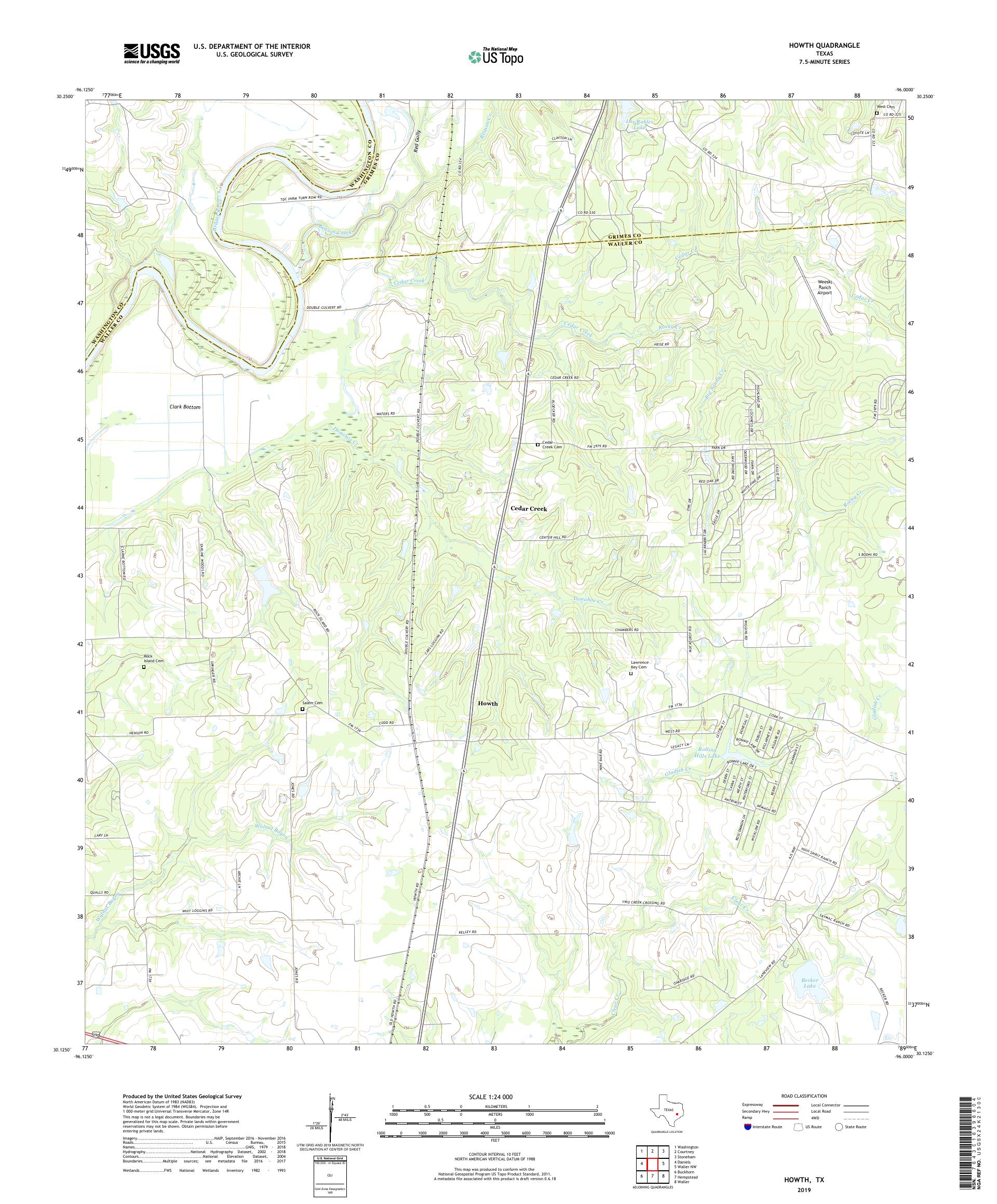 Howth Texas US Topo Map – MyTopo Map Store