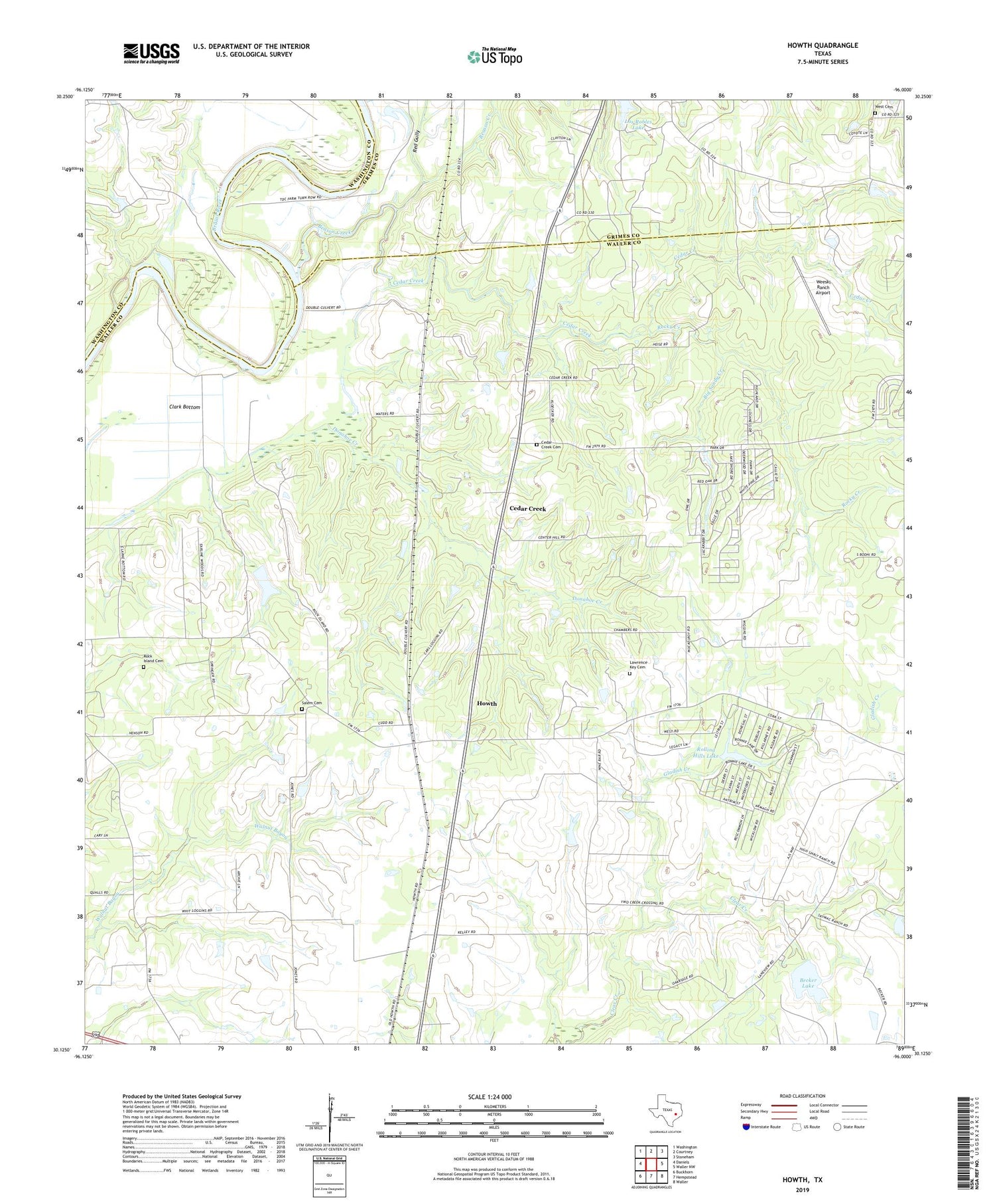 Howth Texas US Topo Map Image