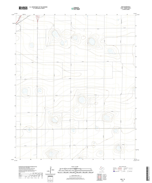 Hub Texas US Topo Map Image