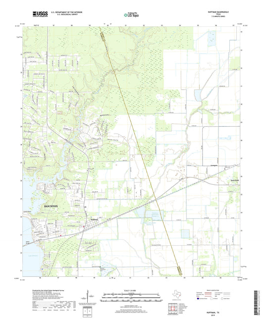 Huffman Texas US Topo Map Image