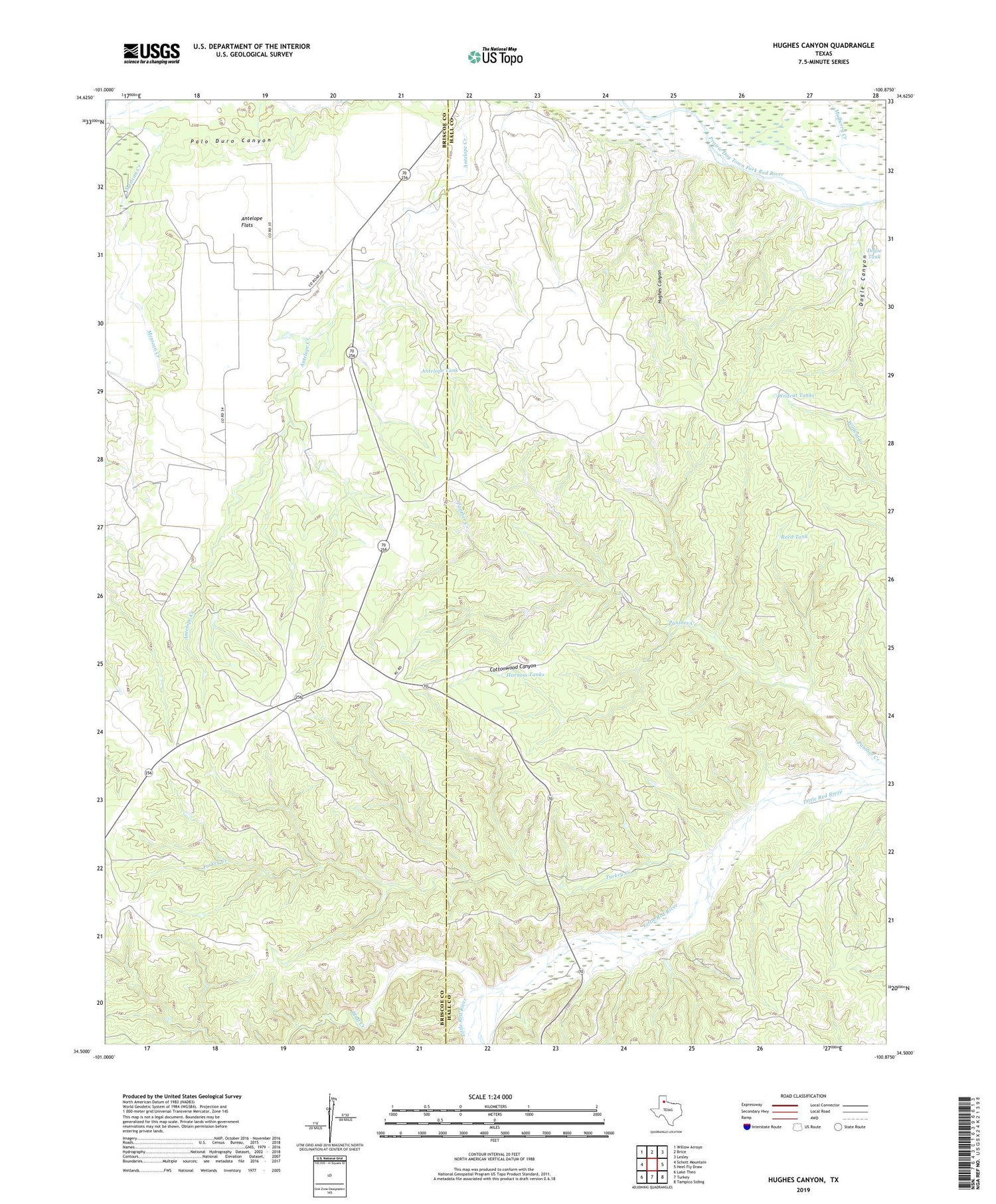 Hughes Canyon Texas US Topo Map Image