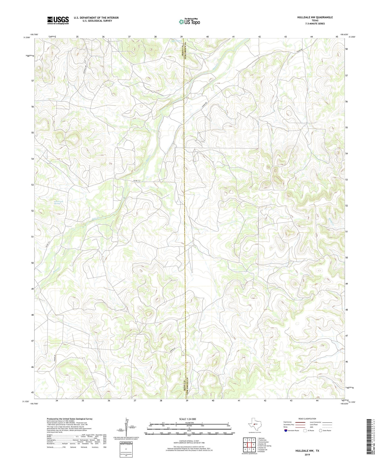 Hulldale NW Texas US Topo Map Image
