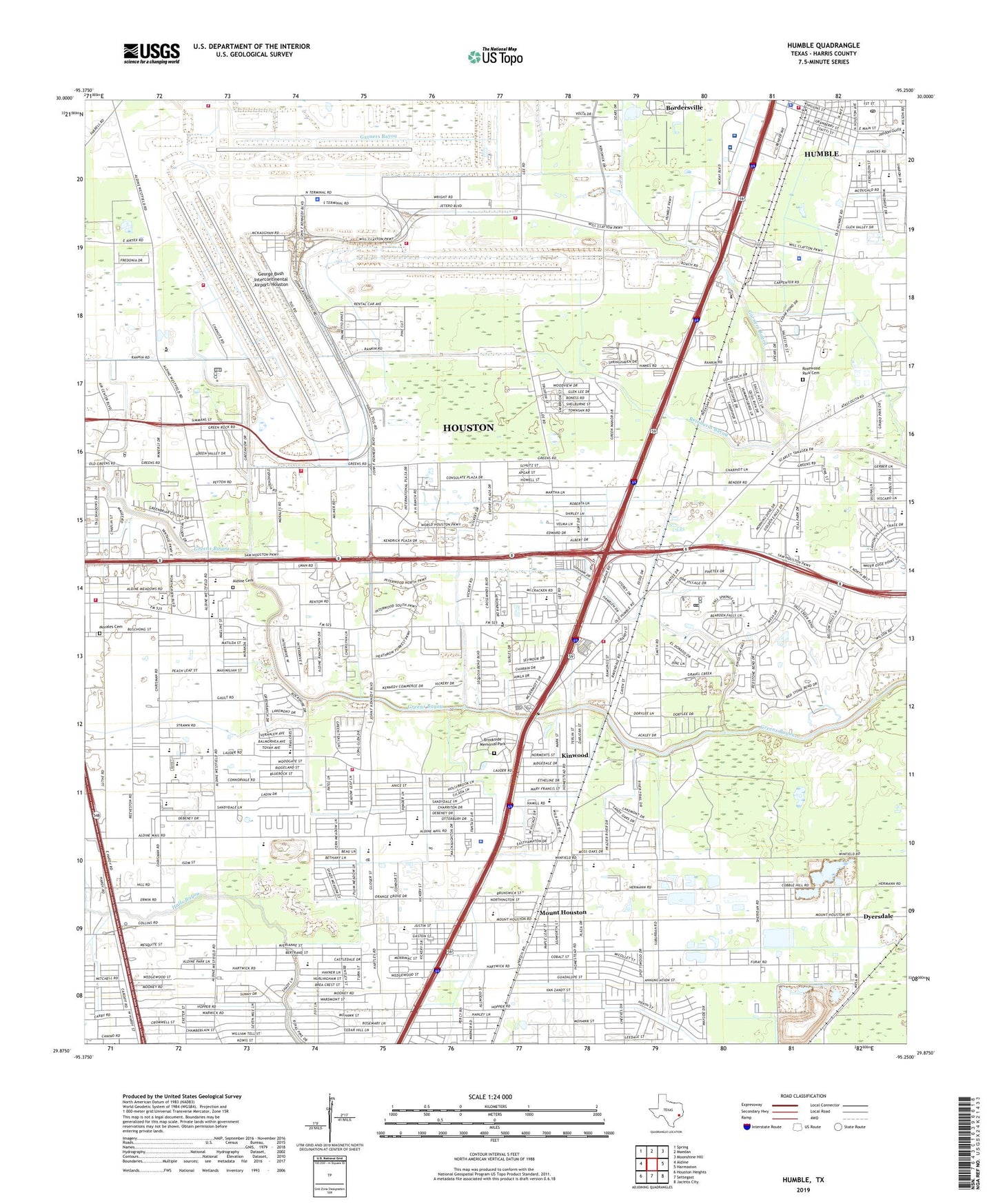 Humble Texas US Topo Map Image
