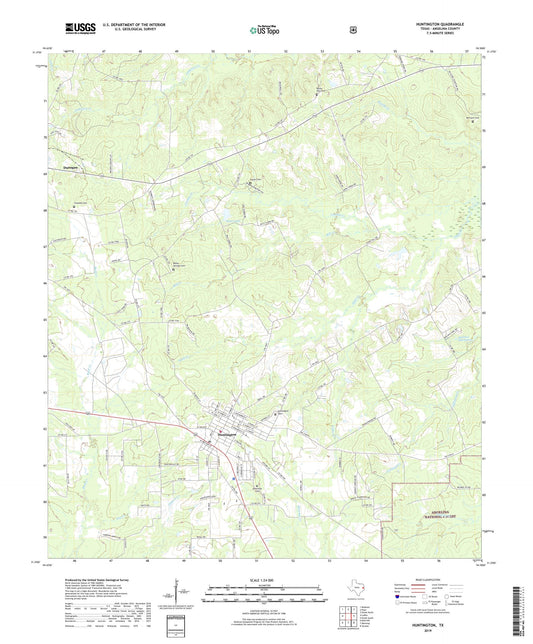 Huntington Texas US Topo Map Image