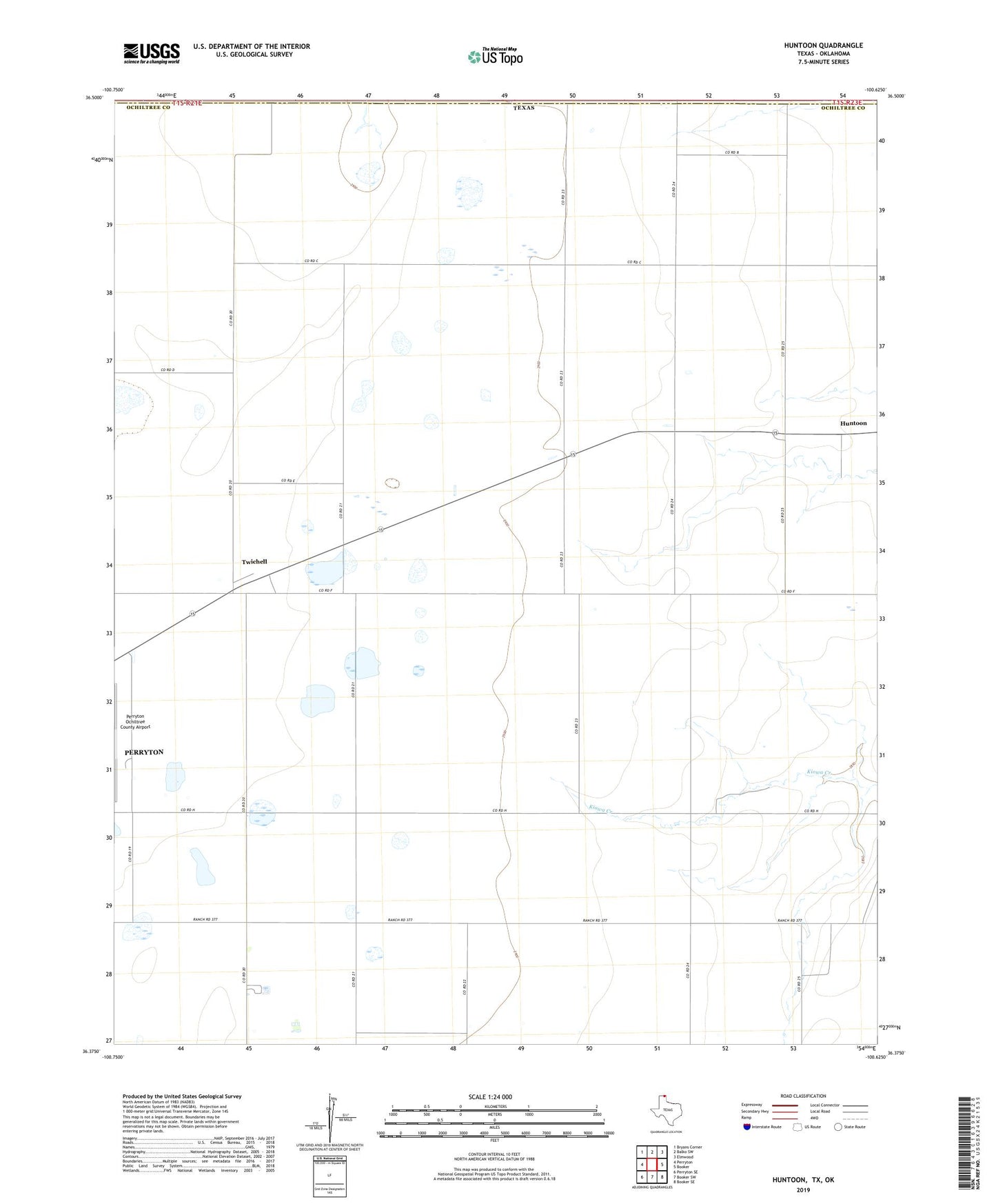 Huntoon Texas US Topo Map Image