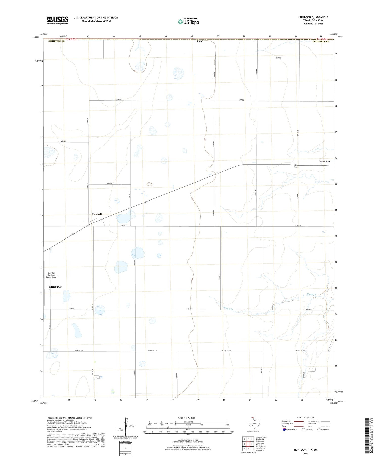 Huntoon Texas US Topo Map Image